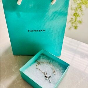 Tiffany & Co. Silver 16” Cross Necklace